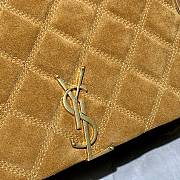 YSL Becky Chain Bag In Brown Velvet Leather 65077 Size: 25x17x7cm - 2