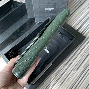 YSL Wallet In Green Caviar Leather 437469 Size 19x11cm - 6