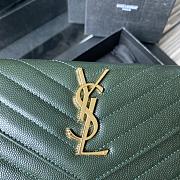 YSL Wallet In Green Caviar Leather 437469 Size 19x11cm - 4