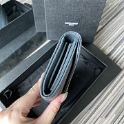YSL Wallet In Dusty Blue Caviar Leather 437469 Size 19x11cm - 6