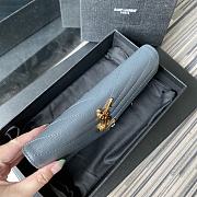 YSL Wallet In Dusty Blue Caviar Leather 437469 Size 19x11cm - 5