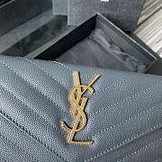 YSL Wallet In Dusty Blue Caviar Leather 437469 Size 19x11cm - 3