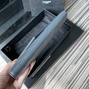 YSL Wallet In Dusty Blue Caviar Leather 437469 Size 19x11cm - 2