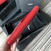 YSL Wallet In Red Caviar Leather 437469 Size 19x11cm - 2