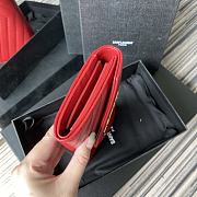 YSL Wallet In Red Caviar Leather 437469 Size 19x11cm - 3