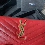 YSL Wallet In Red Caviar Leather 437469 Size 19x11cm - 5