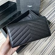 YSL Wallet In Black Caviar Leather 437469 Size 19x11cm - 5