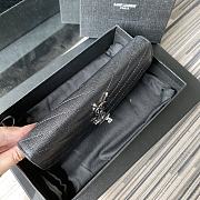 YSL Wallet In Black Silver Caviar Leather 437469 Size 19x11cm - 5