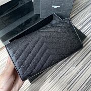 YSL Wallet In Black Silver Caviar Leather 437469 Size 19x11cm - 2