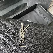 YSL Wallet In Black Silver Caviar Leather 437469 Size 19x11cm - 3