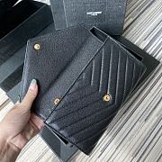 YSL Wallet In Black Golden Caviar Leather 437469 Size 19x11cm - 2