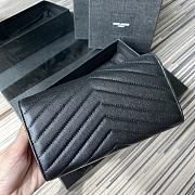 YSL Wallet In Black Golden Caviar Leather 437469 Size 19x11cm - 3
