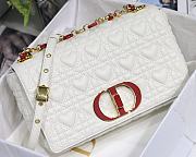 Dior Dioramour In White Caro Heart Bag M9241 Size 25x15.5x8cm - 3