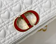 Dior Dioramour In White Caro Heart Bag M9241 Size 25x15.5x8cm - 4