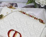 Dior Dioramour In White Caro Heart Bag M9241 Size 25x15.5x8cm - 5