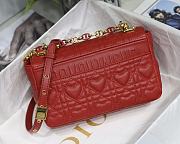 Small Dior Dioramour In Red Caro Heart Bag M9241 Size 20x12x7cm - 5