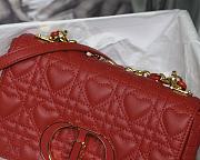 Small Dior Dioramour In Red Caro Heart Bag M9241 Size 20x12x7cm - 6
