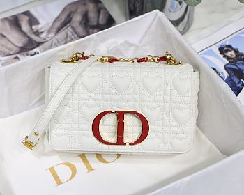 Small Dior Dioramour In White Caro Heart Bag M9241 Size 20x12x7cm