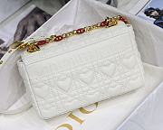 Small Dior Dioramour In White Caro Heart Bag M9241 Size 20x12x7cm - 4