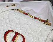 Small Dior Dioramour In White Caro Heart Bag M9241 Size 20x12x7cm - 3