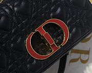 Small Dior Dioramour In Black Caro Heart Bag M9241 Size 20x12x7cm - 5