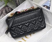 Small Dior Dioramour In Black Caro Heart Bag M9241 Size 20x12x7cm - 3