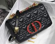 Small Dior Dioramour In Black Caro Heart Bag M9241 Size 20x12x7cm - 2