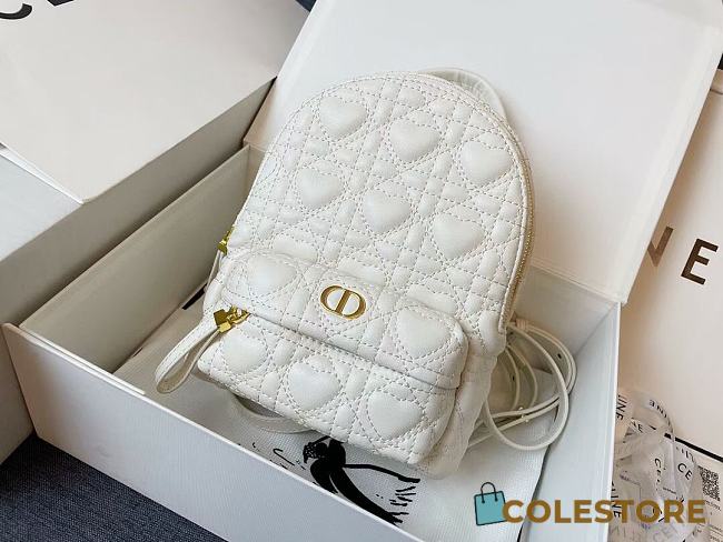 Mini Dior Dioramour Backback In White M9222 20cm - 1