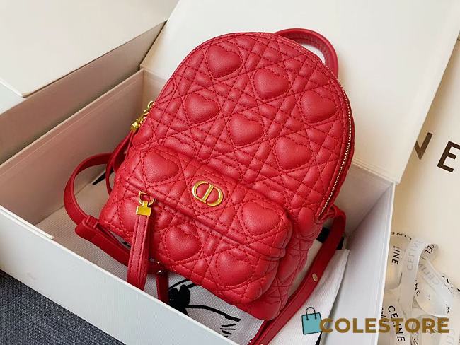 Mini Dior Dioramour Backback In Red M9222 20cm - 1