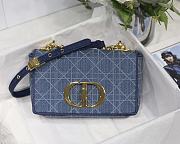 Dior Denim Blue Washed Fabric Shoulder Bag M8016 Size 20x12x7 cm - 1