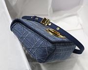 Dior Denim Blue Washed Fabric Shoulder Bag M8016 Size 20x12x7 cm - 4