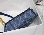 Dior Denim Blue Washed Fabric Shoulder Bag M8016 Size 20x12x7 cm - 6