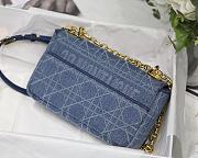 Dior Denim Blue Washed Fabric Shoulder Bag M8016 Size 20x12x7 cm - 5
