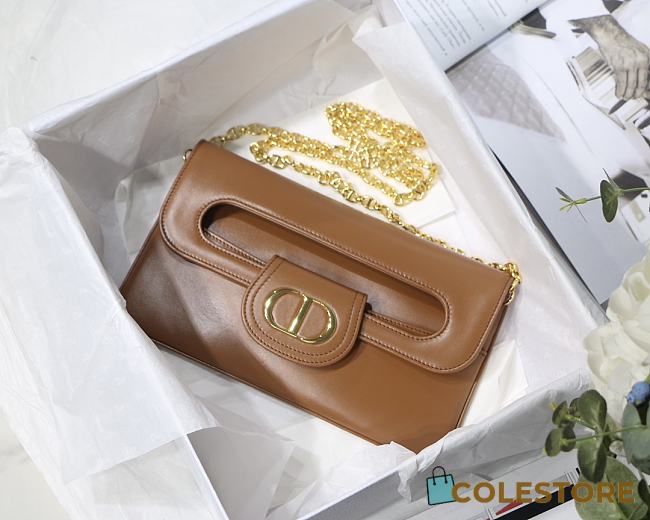 Dior Medium Double Bag In Brown M8018 Size 28x16.5x3 cm - 1