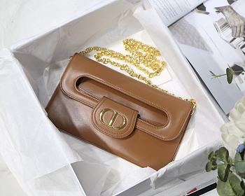 Dior Medium Double Bag In Brown M8018 Size 28x16.5x3 cm