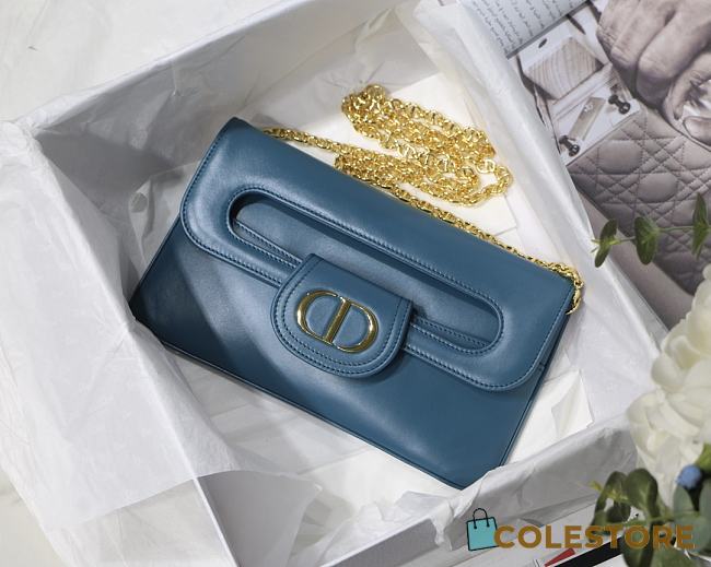 Dior Medium Double Bag In Blue M8018 Size 28x16.5x3 cm - 1