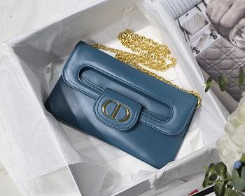 Dior Medium Double Bag In Blue M8018 Size 28x16.5x3 cm