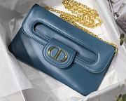 Dior Medium Double Bag In Blue M8018 Size 28x16.5x3 cm - 3