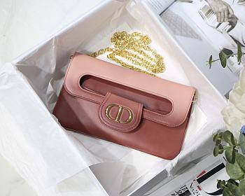 Dior Medium Double Bag In Pink Gradient Calfskin M8018 Size 28x16.5x3 cm