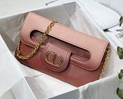 Dior Medium Double Bag In Pink Gradient Calfskin M8018 Size 28x16.5x3 cm - 4