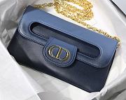 Dior Medium Double Bag In Blue Gradient Calfskin M8018 Size 28x16.5x3 cm - 2
