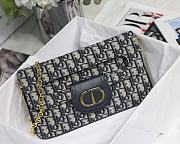 Dior Medium Double Bag In Blue Oblique M8018 Size 28x16.5x3 cm - 1