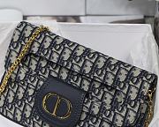 Dior Medium Double Bag In Blue Oblique M8018 Size 28x16.5x3 cm - 3