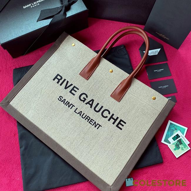 YSL Rive Gauche In Grey Tote Bag 21141 Size 48×36×16cm - 1