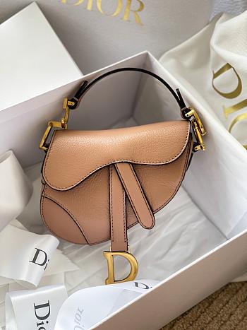 Dior Micro Saddle Bag In Beige S5662 Size: 12x7.5x5cm