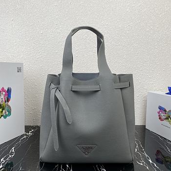 Prada Leather Tote In Grey 1BG339 Size 35x34x16cm