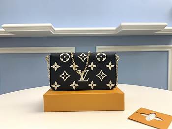 Louis Vuitton Felicie Black&White Monogram Leather M69977 Size 21cm