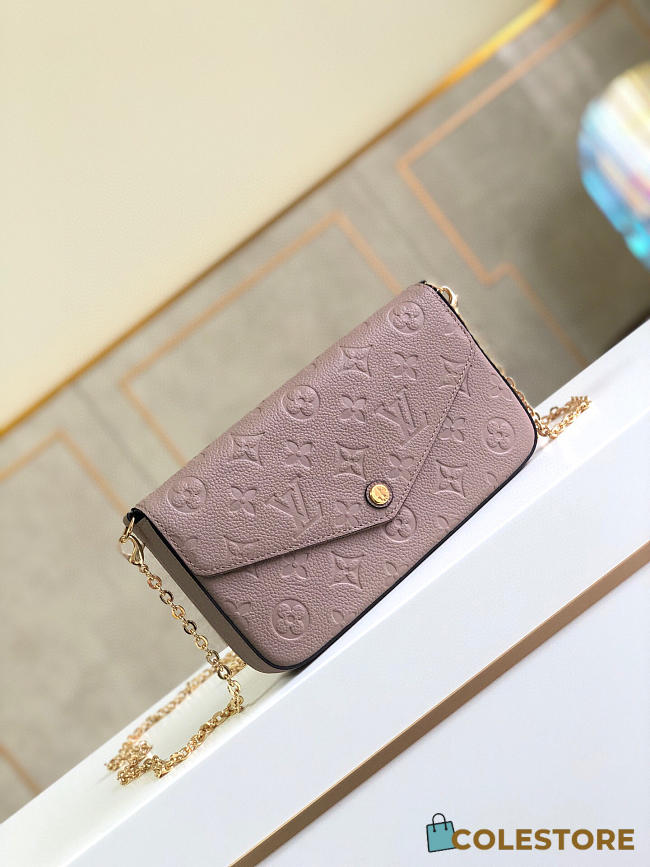 Louis Vuitton Felicie Monogram Leather In Light Purple M69977 Size 21x12x3cm - 1