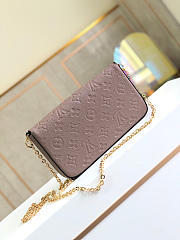 Louis Vuitton Felicie Monogram Leather In Light Purple M69977 Size 21x12x3cm - 3