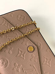 Louis Vuitton Felicie Monogram Leather In Light Purple M69977 Size 21x12x3cm - 6